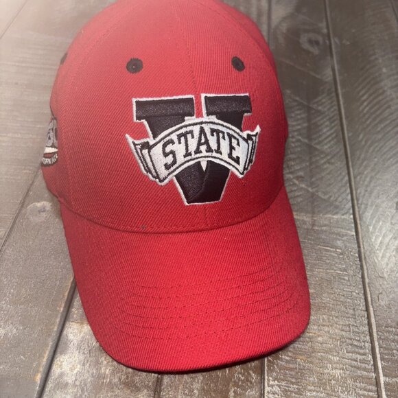 Valdosta State Georgia Logo Red Collegiate Ball Cap Hat Adjustable Baseball - Picture 1 of 4
